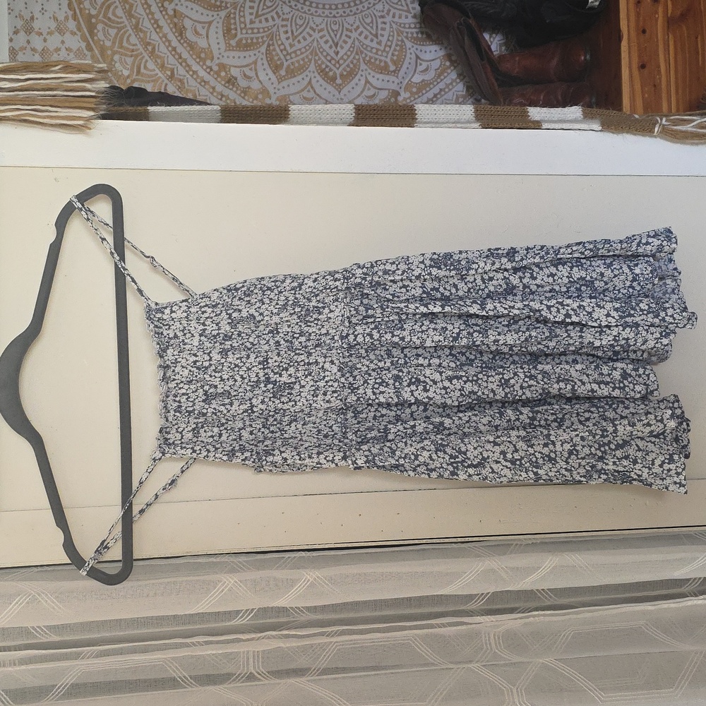 Blue and White Floral Tank